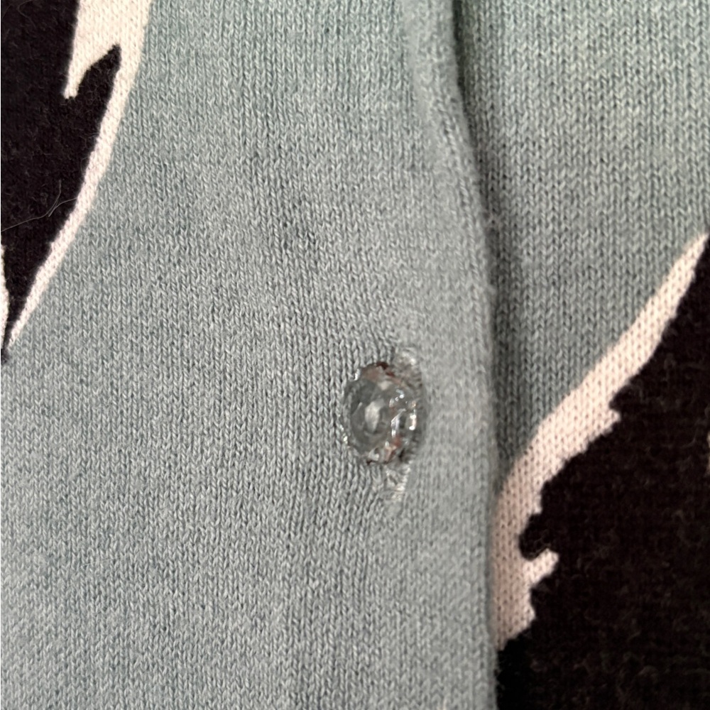 Loft Blue Leaf Pattern Cardigan - image 2